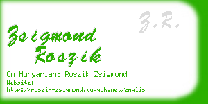 zsigmond roszik business card